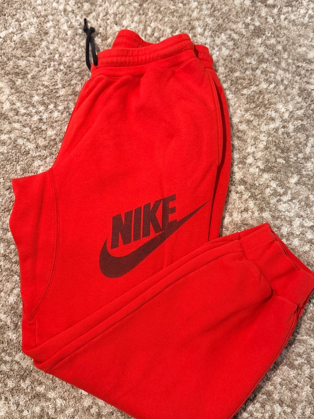 Nike Red Men's Joggers with Black Swoosh